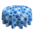 thumbnail image 4 of Blue Dog Paw Footprint Round Tablecloth 60"x60",Wrinkle Wipeable Table Cloth for Kitchen Dining Room Picnic Patio Party, 4 of 6