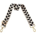 thumbnail image 2 of 1pc 80-140cm Geometric Pattern Adjustable Shouder Bag Strap 3.8cm Wide Crossbody Canvas Bag Handbag Strap Replacement Bag Belt with Golden Alloy Adjuster, 2 of 9