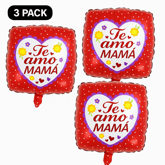 Día de la Madre" 18" Square Balloon Te Amo Mamá Mother's Day Spanish Balloons