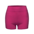 thumbnail image 2 of A2Y Women's Basic Solid Premium Cotton High Rise Bike Shorts Magenta 2XL, 2 of 6