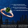 thumbnail image 2 of Gem Stone King 18K Rose Gold Plated Silver Ring Chrome Diopside Moissanite (1.66 Cttw), 2 of 7