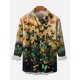 thumbnail image 3 of Camisa de hombre con estampado 3D de pintura al óleo, estampado floral colorido, camisas de manga larga, ropa de calle con botones, diseñador de moda, informal, 3 of 5