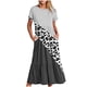 thumbnail image 1 of Puntoco Vestido De Mujer Con Cuello Redondo Y Manga Corta A Media Pantorrilla Con Dos Bolsillos Y Estampado Geométrico Vestido De Manga Corta Con Cuello Redondo Gris M,Regalos Para Mujer Joven, 1 of 4