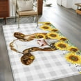 thumbnail image 3 of Area Rugs for Living Room 4x6 Ft, Farmhouse Cow Non Slip Area Rugs for Kitchen Bedroom Entryway, Vintage Country Sunflower Gray Plaid Washable Carpet Runner Rug Floor Mats for Bedroom Home Decor, 3 of 9