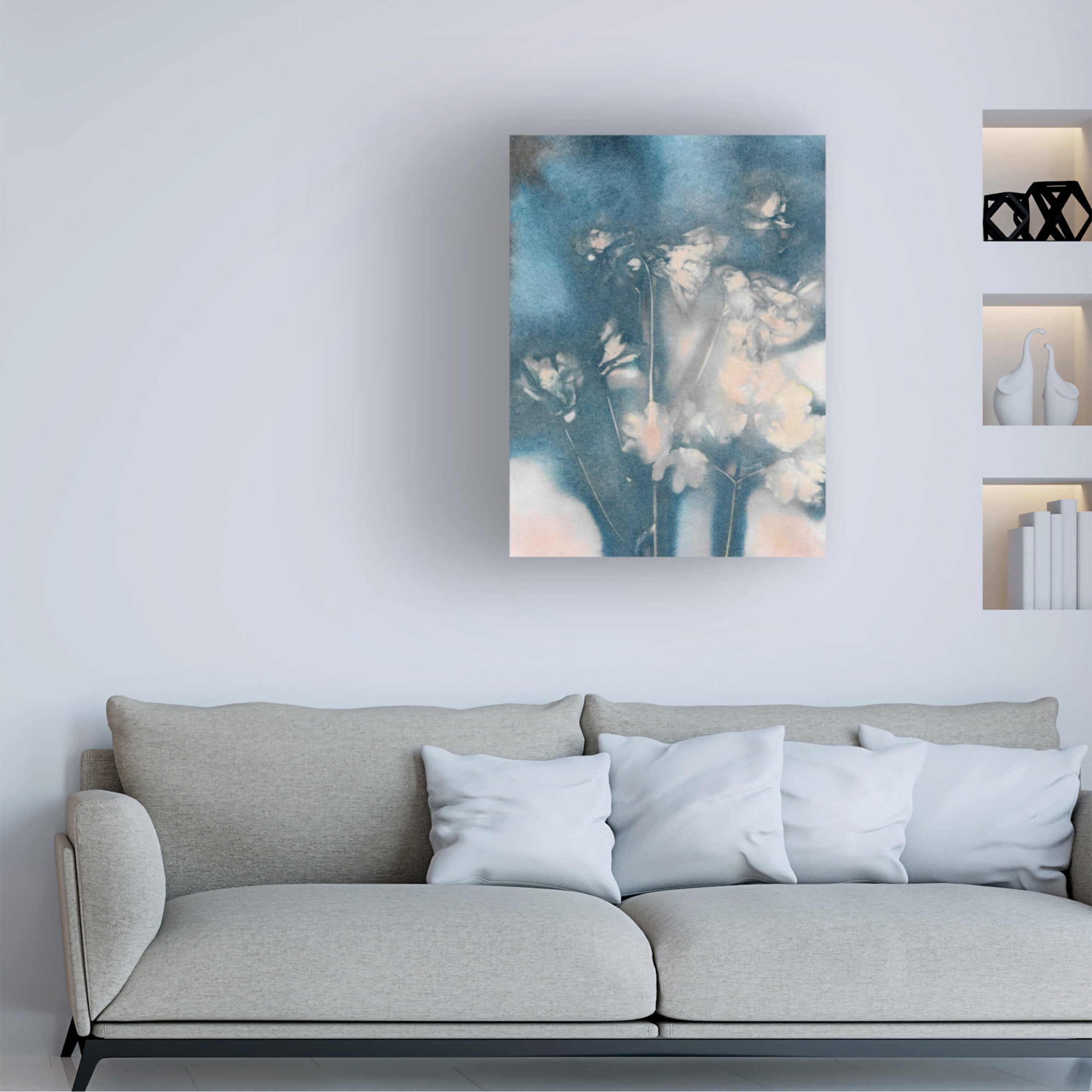 Canvas Wall Art - Pernille Folcarelli 'Columbine 2 Peach Blue' Wall Art for Living Room, Bedroom, or Office Décor by Trademark Fine Art - 14 x 19 Inches