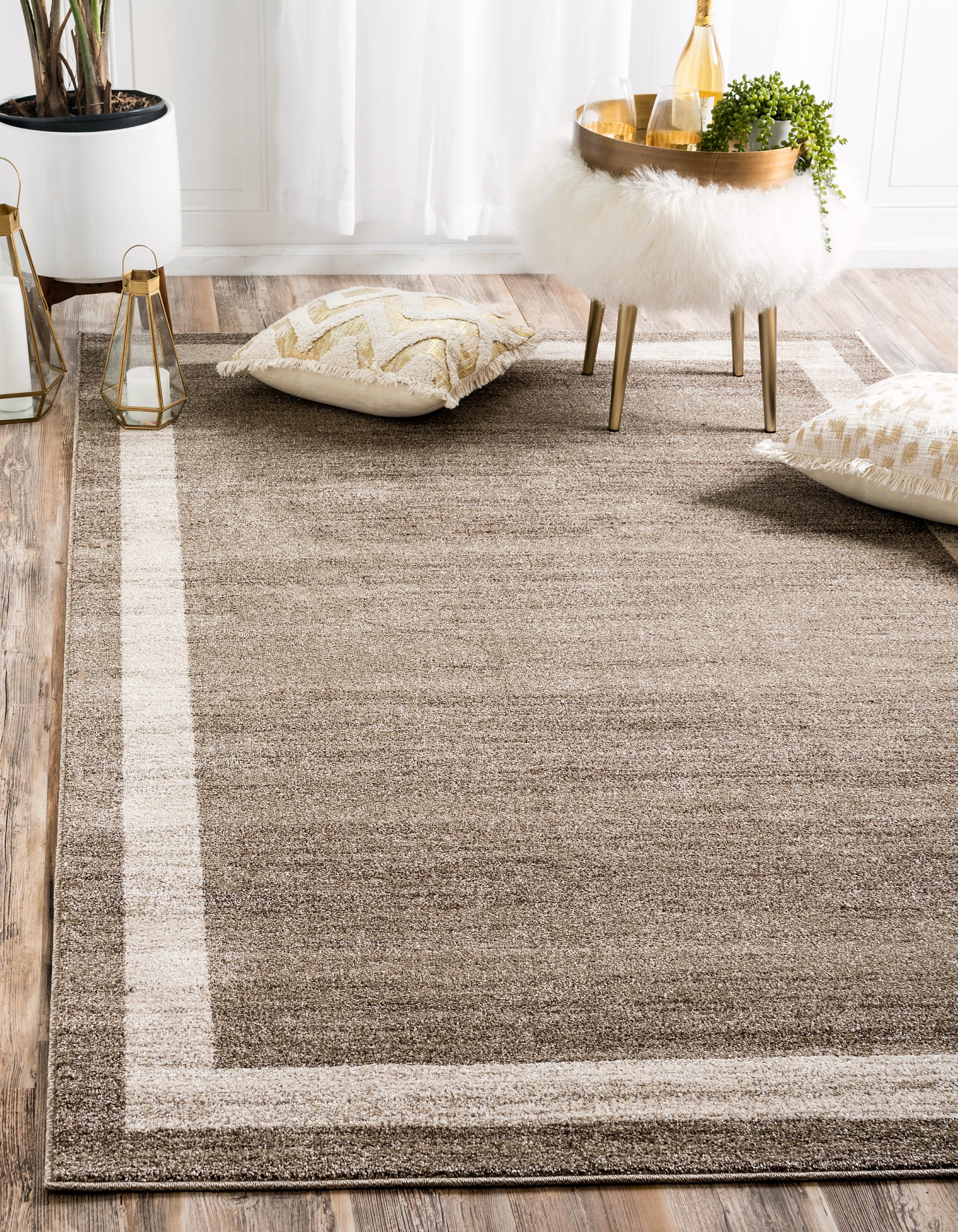 Unique Loom Del Mar Collection Area Rug - Maria (8' x 11' Rectangle Light Brown/Ivory)