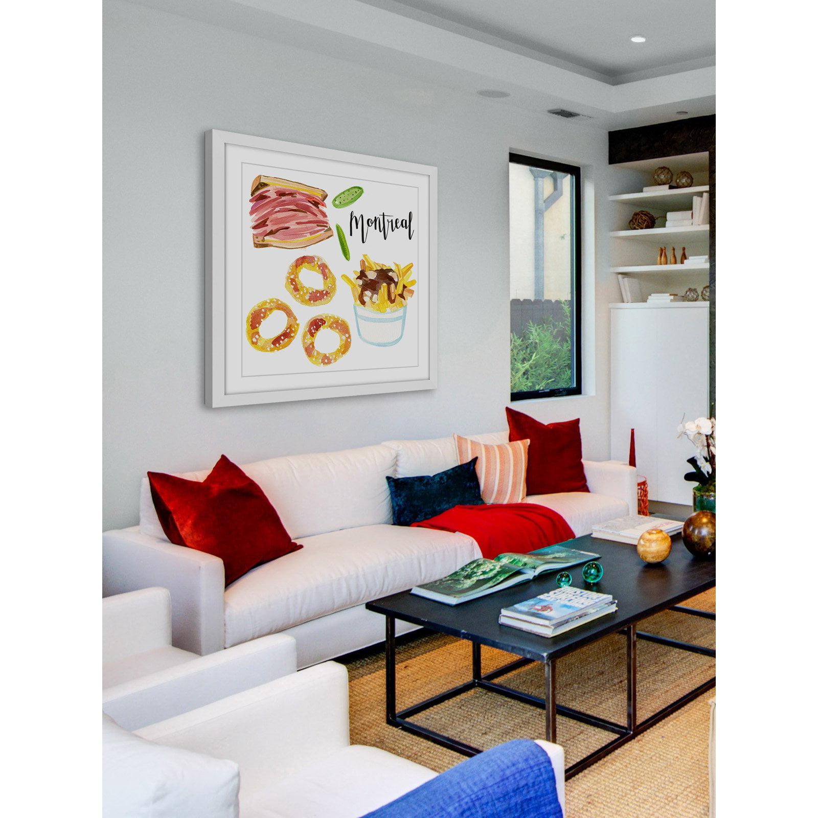 Marmont Hill "Montreal Eats" By Molly Rosner Framed Painting Art Print, 18.0" x 1.5"