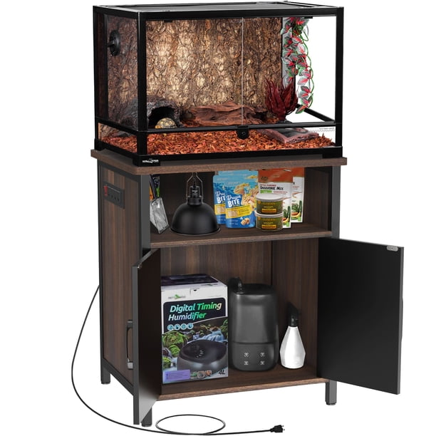 Terrarium Stand Reptile Tank Stand with Power Outlets for 24