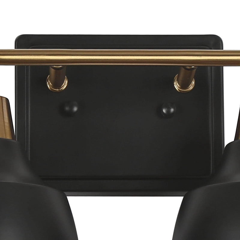 LNC 4-Light Modern Vanity Light in Matte Black and Gold, Metal Wall Fixture for Bathroom