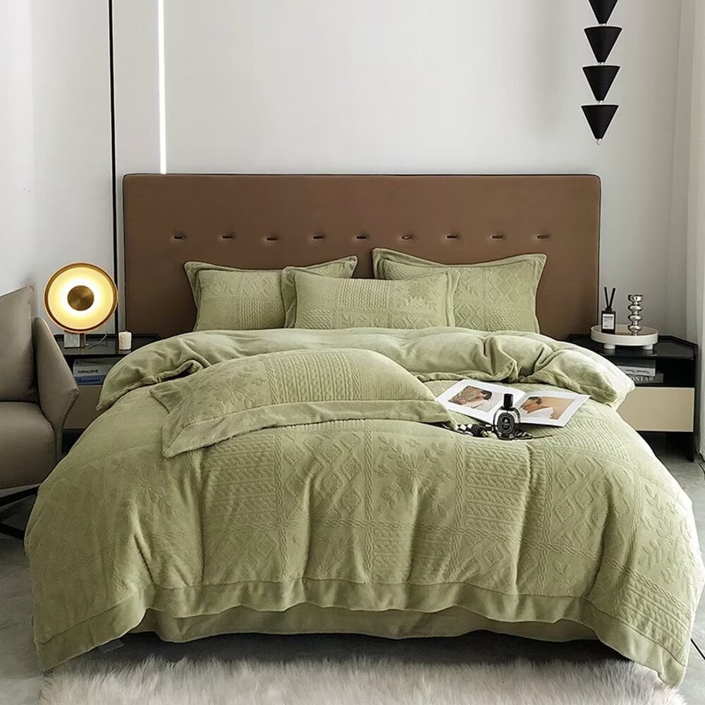 Zhuge Bed Sheets Set, Bedding Sheets Pillowcases Kit, Twin Bed Set, Hotel Bedding, Home Decor(Green)