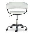 thumbnail image 3 of Linon Jensen Chrome Gas Lift Upholstered Desk Chair with Wheels in White, 3 of 17
