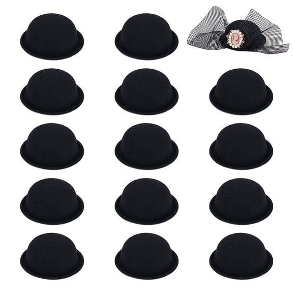 15Pcs Soft Cloth Mini Hats 2.6Inch Round Fascinator Hats for DIY Crafts Accessories and Party Decoration