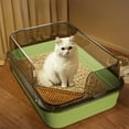 thumbnail image 2 of Green Semi-Enclosed High-Sided Cat Litter Box With Splash Guard, Large Kitty Litter Pan With Shovel, Anti-Splash Design For Indoor Cats, Easy Clean Pet Litter Tray, 2 of 6
