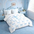 thumbnail image 2 of Erosebridal Ribbon Bowknot 7pcs Bedding Comforter Set For Girls,Blue Bowtie Letter L Initial Queen Bedding Sets,Reversible, 2 of 7
