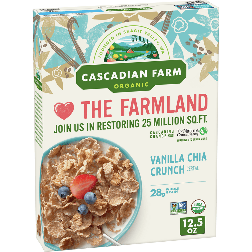 Photo 1 of Cascadian Farm Organic Vanilla Chia Crunch, Whole Grain Oats, 12.5 oz OCT 2021