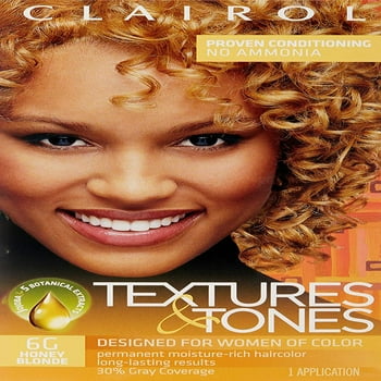 Clairol Textures & Tones Permanent Hair Color, 6G Honey Blonde, Hair Dye, 1 Application