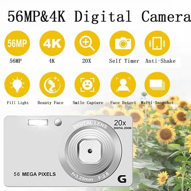 Videocámara de enfoque automático Cámara portátil de viaje de 56 millones de píxeles Zoom 20x antivibración