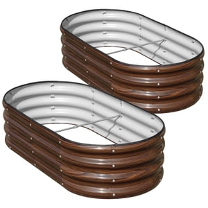 NUGRIART 4x2 ft Galvanized Raised Garden Bed (Set of 2)
