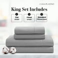 thumbnail image 2 of Casa Platino100% Cotton King Sheet Set – Naturally Cool & Soft Percale Sheets, Luxury Comfort For Daily Use, Low Pill, 15” Deep Pocket, Machine Washable – Silver, 2 of 7