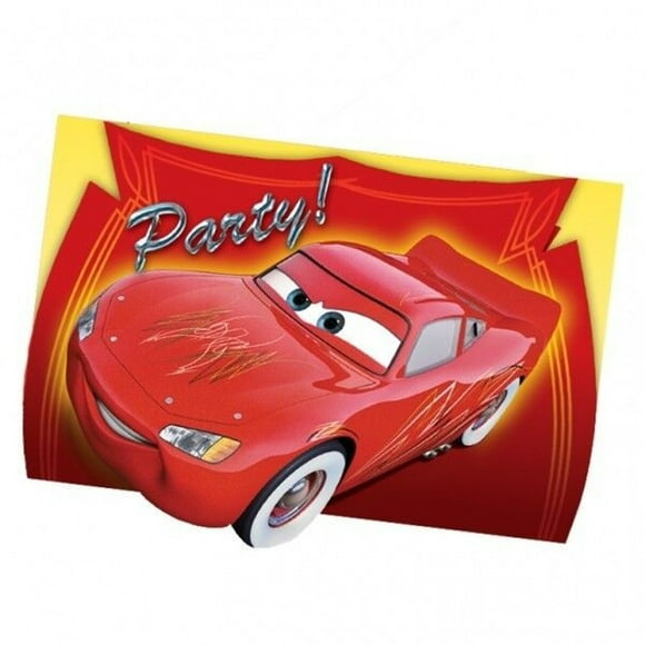 Cars Die Cut Lightning McQueen Invitations (Lot de 6)