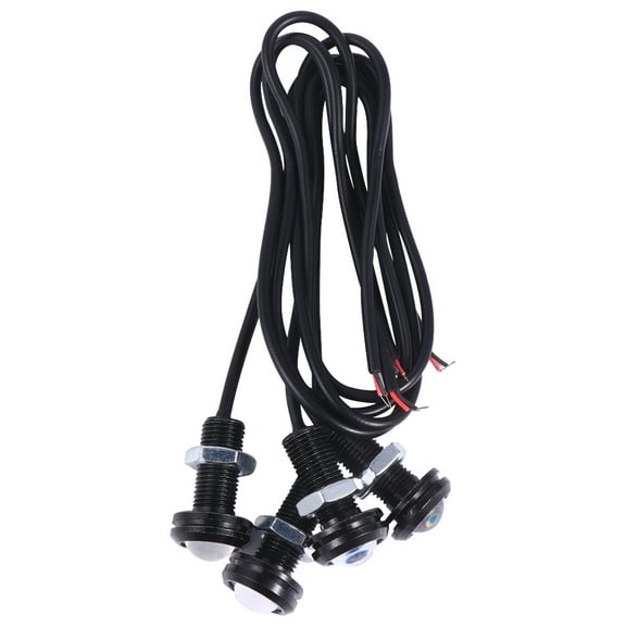 unbranded 4PCS/Set 12V 18mm Eagle Eye Light Waterproof LED Light Decorative Lamp for Car Auto (Yellow)