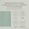 thumbnail image 2 of over&back Woven Frayed Chambray Cotton Cloth Napkins - Washable Napkins Set for Mixing, Matching, and Creating a Custom Home Decor Tablescape - Hand-Finished Frayed Edges - Green, 2 of 10