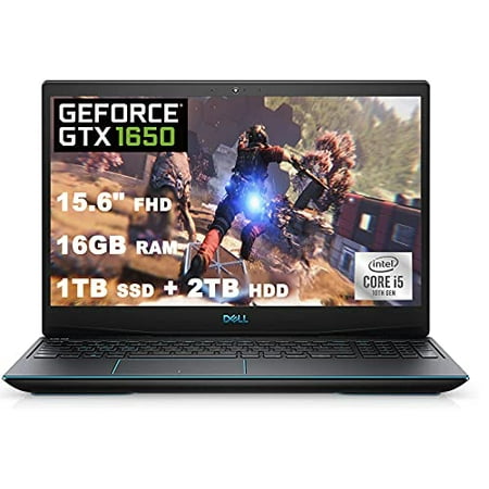Dell G3 15 Flagship Gaming Laptop 15.6" FHD 60Hz Intel Quad-Core i5-10300H (Beats i7-8850H) 16GB DDR4 1TB PCIe SSD 2TB HDD 4GB GTX 1650 Backlit Win10