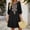 02-Black, variant on Women's Boho Floral Embroidered Shift Dress, Notch V Neck 3/4 Lantern Sleeve Loose Tunic Dress, Casual Ethnic Embroidered Dress for Vacation Weekend Getaway Casual Outings 07-White M