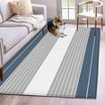 thumbnail image 5 of Area Rug 48×72in, Haze Blue Gray Stripe Line Floor Carpet Living Room Rug, Non-Slip Welcome Mat Indoor Rugs for Bedroom Dining Room, 5 of 9