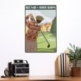 thumbnail image 2 of Bend, Oregon, Golfer Scene (12x18 Aluminum Art, Indoor Outdoor Metal Sign Decor), 2 of 5