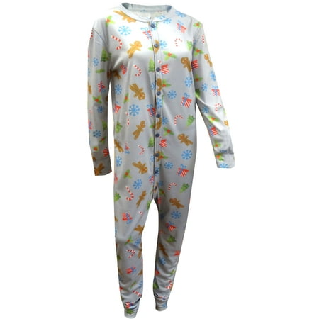 Gingerbread Man Holiday Union Suit Pajama With Drop (Groom Best Man Suits)