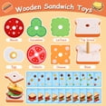 thumbnail image 5 of Pajojoqa Wooden Sandwich Stacking Toys Montessori Kitchen Play Food Preschool Back to School Learning Gift for Toddlers Boys Girls, 5 of 7