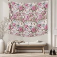 thumbnail image 5 of Light Pink Spring Floral Tapestry for Bedroom Wall Hanging Tapestry, Vintage Summer Botanical Ceiling Backdrop Tapestries Poster Blanket Wall Decor for Teens Room Living Room Dorm 59" x 79", 5 of 8