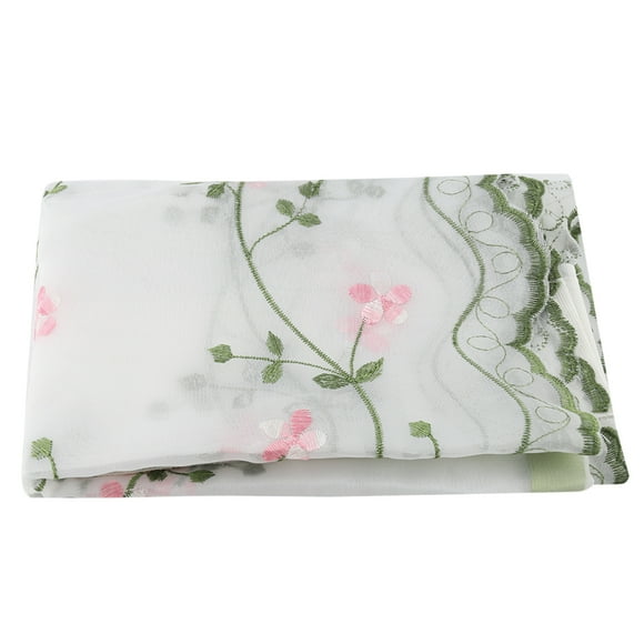 Rankomu Rideaux de cantonnières à Motif de Tulle, Rideaux à Poche en Tige de Voile, Rideaux à Écran de Fil drapé Transparent pour le décor de fenêtre de Salon (31.5 * 59.1 Po)