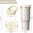 thumbnail image 4 of Floral 30oz Handheld Travel Tumbler with Handle – Double Wall Stainless Steel Insulated Cup, Flip Straw Lid, Leak-Proof & BPA-Free, Durable Hot & Cold Drink Mug,Thanksgiving, Xmas, Spring ,Flower, 4 of 6