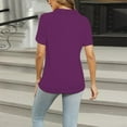 thumbnail image 6 of TODOZO T Shirts for Women Loose Fit Casual Lightweight Soft Basic Tees Summer Tops for Women 2025 Women's Short Sleeved Shirt Summer V Neck Shirts Collared Casual Basic Tees Blouse Purple Xxl, 6 of 6