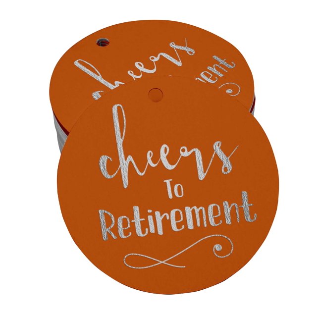 Inkdotpot Real Silver Foil Cheers To Retirement Tags Favor Hang Paper Tags 50 Pieces