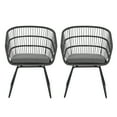 thumbnail image 5 of Harper & Bright Designs Outdoor PE Wicker Dining Chairs Set of 2, 2 Person Patio Rattan Terry Chairs with Cushions for Backyard Poolside Garden, Gray, 5 of 14