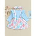 thumbnail image 4 of Jxzom Easter Newborn Baby Girl Bunny Outfit Long Sleeve Romper Rabbit Suspender Skirt Overall Dress Headband My 1st Easter Outfit, 4 of 8