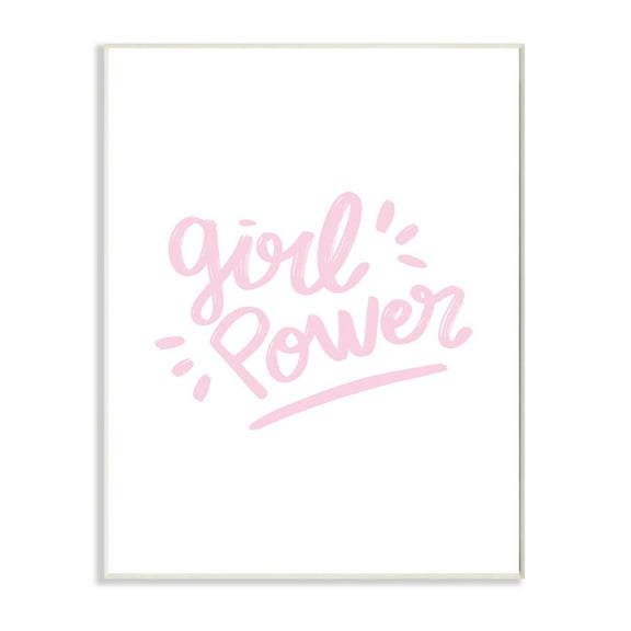 Stupell Industries Girl Power Minimal Design Pink and White Graphic Art Unframed Art Print Wall Art, 10x15, by Seven Trees Design