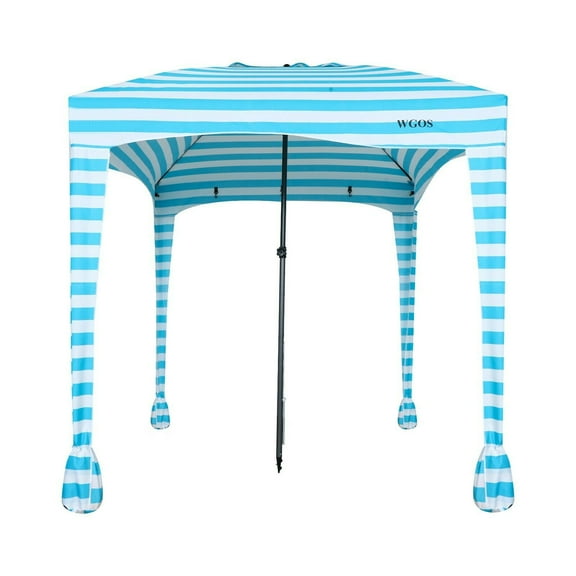 Beach Canopy Cabana with One Side Detachable Cover Large Space 6x6 ft Waterproof and UPF UV 50 