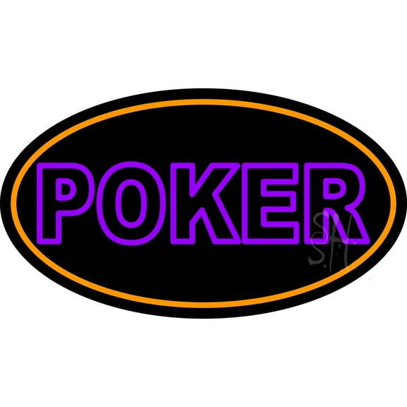 Poker 1 LED Neon Sign 13 x 24 - inches, Black Square Cut Acrylic Backing, with Dimmer - Bright and Premium built indoor LED Neon Sign for wall décor, arcarde, and storefront.
