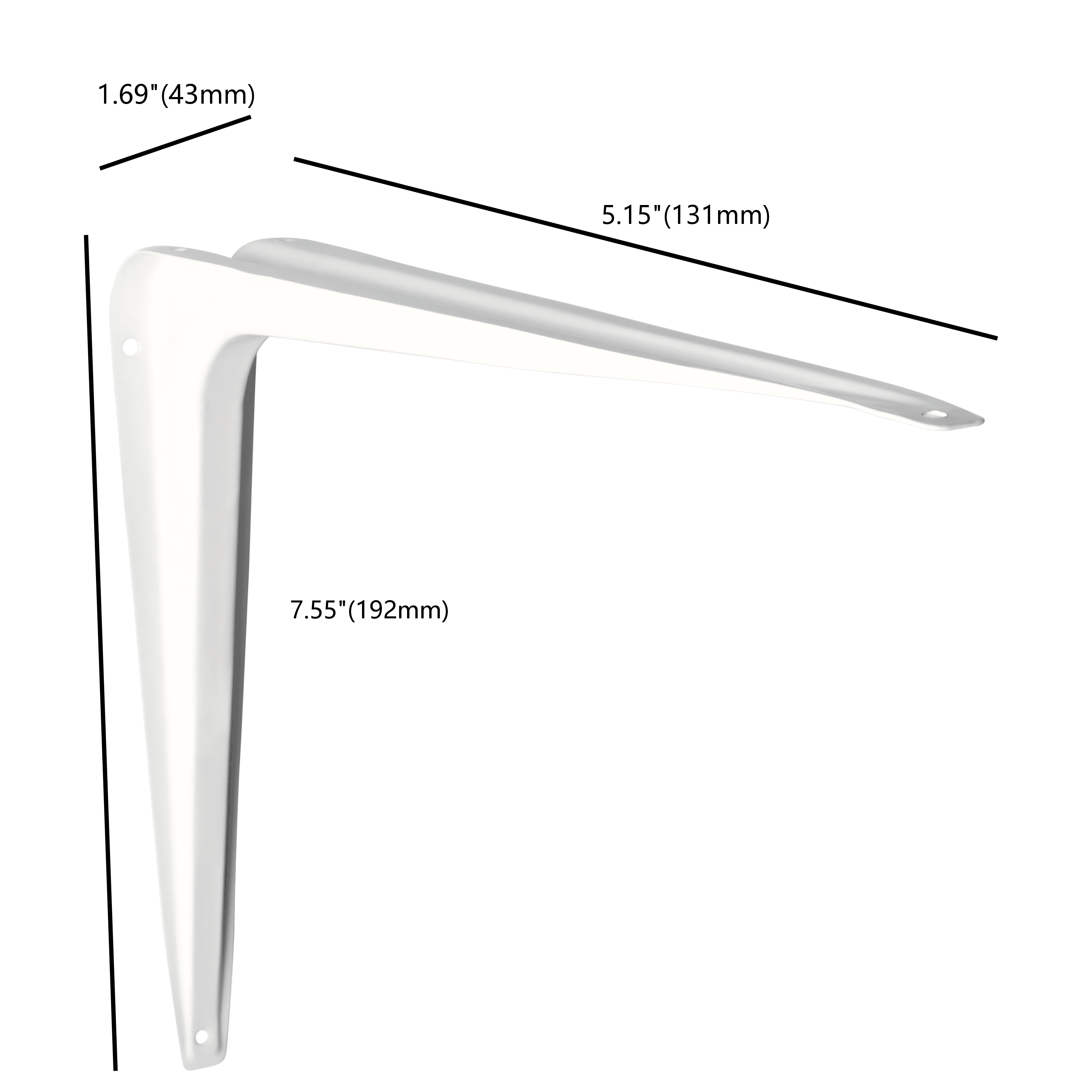 6x8 White Shelf Bracket with Durable Support for Home Shelving