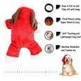 thumbnail image 4 of Pet Christmas Reindeer Costume Doggie/Cat Soft Comfy Coral Velvet Pajamas, Pet Warm Winter Hoodies Jumpsuits for Holiday Party(Red) - XL, 4 of 6