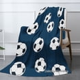 thumbnail image 2 of Joocar Soccer Ball Pattern Fleece Blanket For Winter Gift Home Sofa Bed Decoration 50x60 inch, 2 of 5