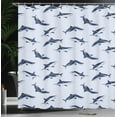 thumbnail image 3 of Ocean Shower Curtain, Dramatic Photo of a Nighttime Sky Full Moon Over a Calm Ocean Scene in Maui Hawaii, Cloth Fabric Bathroom Decor Set with Hooks, 60" W x 72" L, Navy White, 3 of 4