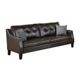 thumbnail image 2 of Hera 2 Piece Sofa and Loveseat Set 4 Pillows Classic Brown Faux Leather, 2 of 5