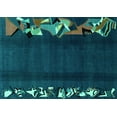 thumbnail image 1 of Ahgly Company Machine Washable Indoor Rectangle Abstract Turquoise Blue Modern Area Rugs, 7' x 9', 1 of 4