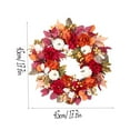 thumbnail image 3 of Artificial Fall Wreath for Front Door, Autumn Wreath with Pumpkins Berries and Flowers, Mixed Leaves Wreath for Farmhouse Indoor Outdoor Window Wall Door Decor, 3 of 5