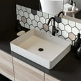 thumbnail image 4 of Lugo 12.1" x 10.43" Lava Stone Mosaic Floor and Wall Tile in White (Pack of 9), 4 of 7